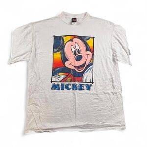 Vintage Mickey Mouse T Shirt XL Disney Graphic Tee White 90s Single Stitch Style